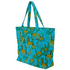 Cute Giraffes Pattern Zip Up Canvas Bag