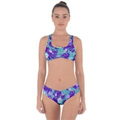 Ice Cream Tropical Pattern Blue Criss Cross Bikini Set by snowwhitegirl