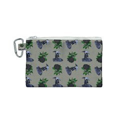 Gothic Girl Rose Grey Pattern Canvas Cosmetic Bag (small) by snowwhitegirl