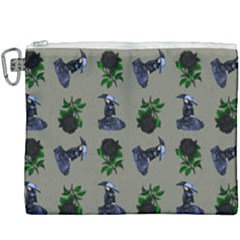 Gothic Girl Rose Grey Pattern Canvas Cosmetic Bag (xxxl) by snowwhitegirl