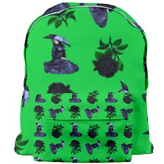 Gothic Girl Rose Green Pattern Giant Full Print Backpack by snowwhitegirl