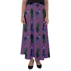 Gothic Girl Rose Mauve Pattern Flared Maxi Skirt by snowwhitegirl