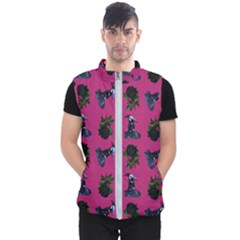 Gothic Girl Rose Pink Pattern Men s Puffer Vest