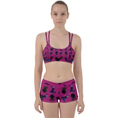 Gothic Girl Rose Pink Pattern Perfect Fit Gym Set by snowwhitegirl