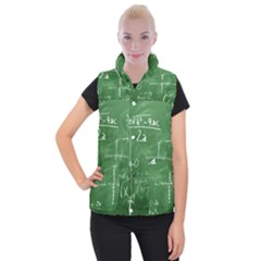 Mathematics Green Women s Button Up Vest