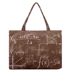 Mathematics Brown Zipper Medium Tote Bag by snowwhitegirl