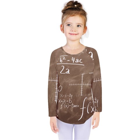 Mathematics Brown Kids  Long Sleeve Tee by snowwhitegirl
