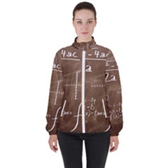 Mathematics Brown Women s High Neck Windbreaker by snowwhitegirl