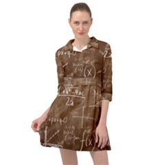 Mathematics Brown Mini Skater Shirt Dress by snowwhitegirl
