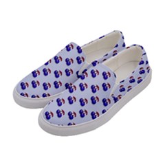 Retro Blue Cherries Women s Canvas Slip Ons by snowwhitegirl