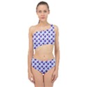 Retro Blue Cherries Spliced Up Two Piece Swimsuit View1