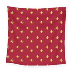 Peeled Banana On Red Square Tapestry (large)