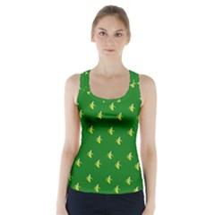 Peeled Banana On Green Racer Back Sports Top by snowwhitegirl