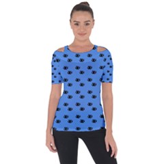 Blue Eyes Shoulder Cut Out Short Sleeve Top by snowwhitegirl