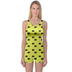 Yellow Eyes One Piece Boyleg Swimsuit