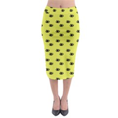 Yellow Eyes Midi Pencil Skirt