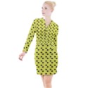 Yellow Eyes Button Long Sleeve Dress View1