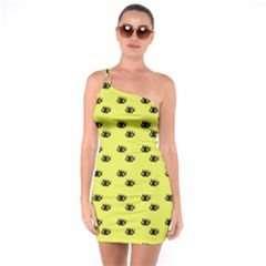 Yellow Eyes One Soulder Bodycon Dress by snowwhitegirl