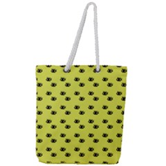 Yellow Eyes Full Print Rope Handle Tote (Large)