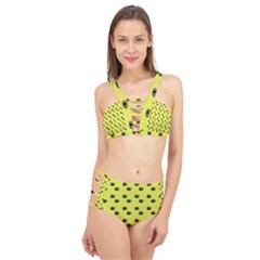 Yellow Eyes Cage Up Bikini Set