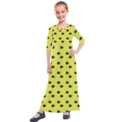 Yellow Eyes Kids  Quarter Sleeve Maxi Dress