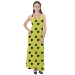 Yellow Eyes Sleeveless Velour Maxi Dress