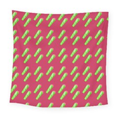 Ice Freeze Pink Pattern Square Tapestry (large)