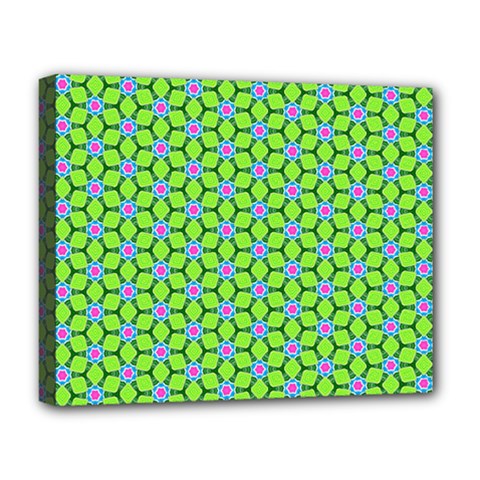 Pattern Green Deluxe Canvas 20  X 16  (stretched)