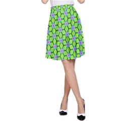 Pattern Green A-line Skirt