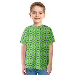 Pattern Green Kids  Sport Mesh Tee