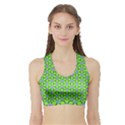 Pattern Green Sports Bra with Border View1