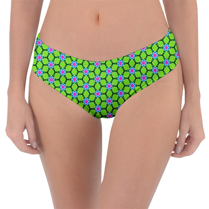 Pattern Green Reversible Classic Bikini Bottoms