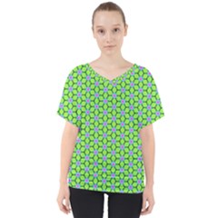 Pattern Green V-neck Dolman Drape Top by Mariart