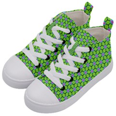 Pattern Green Kids  Mid-top Canvas Sneakers