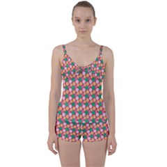Circle Circumference Tie Front Two Piece Tankini