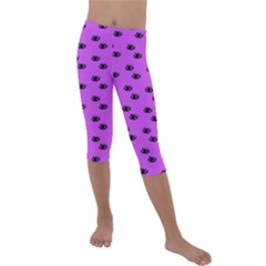 Purple Eyes Kids  Lightweight Velour Capri Leggings  by snowwhitegirl