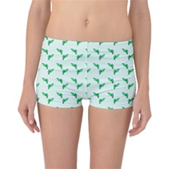 Green Parrot Pattern Boyleg Bikini Bottoms