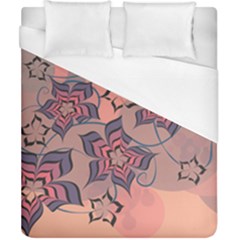 Flowers Orange Purple Warm Duvet Cover (california King Size) by Bajindul