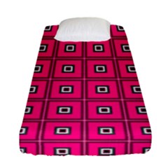 Pink Pattern Squares Fitted Sheet (single Size)