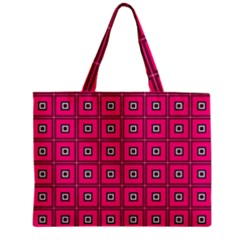 Pink Pattern Squares Zipper Mini Tote Bag