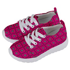 Pink Pattern Squares Kids  Lightweight Sports Shoes