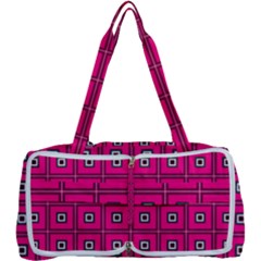 Pink Pattern Squares Multi Function Bag
