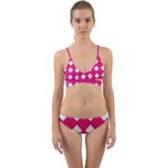 Pattern Texture Wrap Around Bikini Set