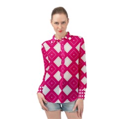 Pattern Texture Long Sleeve Chiffon Shirt