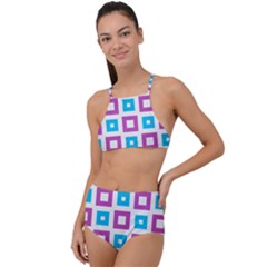 Pattern Plaid High Waist Tankini Set by HermanTelo