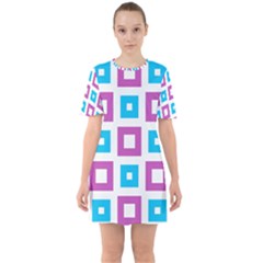 Pattern Plaid Sixties Short Sleeve Mini Dress