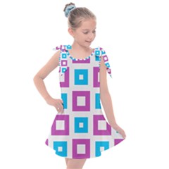 Pattern Plaid Kids  Tie Up Tunic Dress