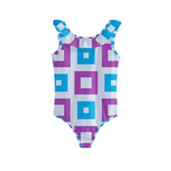 Pattern Plaid Kids  Frill Swimsuit