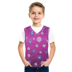 Snowflakes Winter Christmas Purple Kids  Sportswear by HermanTelo