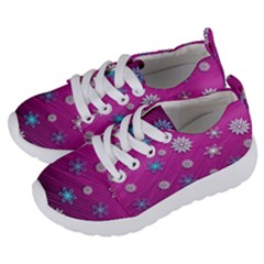 Snowflakes Winter Christmas Purple Kids  Lightweight Sports Shoes by HermanTelo